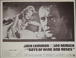 Days of Wine and Roses Synopsis Sheet 1963 Jack Lemmon, Lee Remick