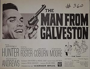 The Man From Galveston Synopsis Sheet 1964 Jeffrey Hunter, Preston Foster