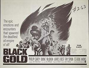 Black Gold Synopsis Sheet 1962 Philip Carey, Diane McBain