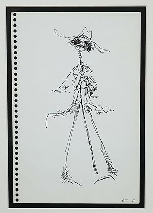 TIM BURTON ORIGINAL CHARACTER DRAWING ARTWORK~RENDERED IN INK