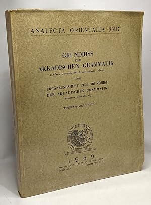 Grundriss der akkadischen grammatik (analecta orientalia 33; 2. unveränderte Auflage) samt ergänz...