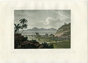 Antique Print-AQUADUCT-RIO DE JANEIRO-BRAZIL-PL.56-Ferrario-Bonatti-1821