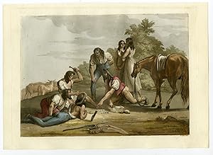 Antique Print-GAUCHO-COWBOY-HERDSMEN-PARAGUAY-PL.36-Ferrario-Gallina-1821