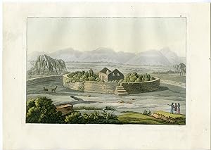 Antique Print-FORTESS-CANNAR-INCA-ECUADOR-PL.25-Ferrario-Gallina-1821