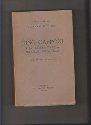 Gino Capponi e la cultura toscana del secolo decimonono