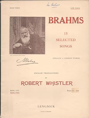 Brahms: 15 Selected Songs. Book Two. Low Voice.
