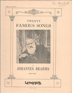 Twenty Famous Songs by Johannes Brahms. (High Voice).