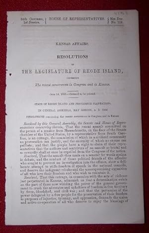 Kansas affairs, Resolutions of the Legislature of Rhode Island : concerning the recent occurrence...