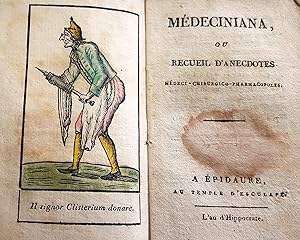 Medeciniana, ou recueil d'anecdotes médeci-chirurgico-pharmacopoles.