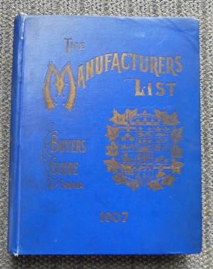THE MANUFACTURERS' LIST BUYERS' GUIDE OF CANADA. CANADIAN INDUSTRIAL BLUE BOOK.