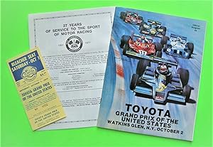 Formula One 1977 Watkins Glen Grand Prix Program with Insert and Ticket: James Hunt Wins