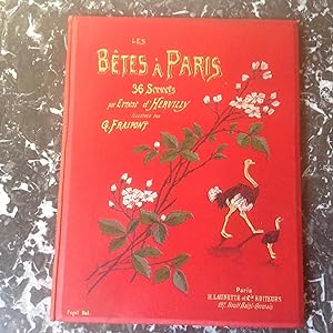 Les Bètes à PARIS . 36 Sonnets Cartonnage du XIX ème