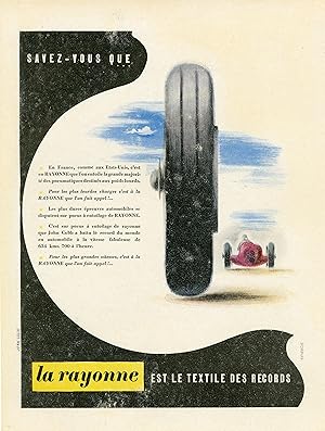 "LA RAYONNE" Annonce originale entoilée PARIS MATCH années 50 par Jean COLIN
