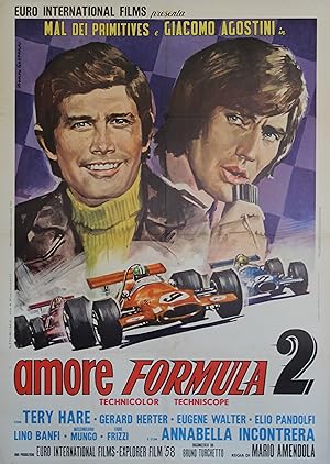"AMORE FORMULA 2" Réalisé par Mario AMENDOLA en 1970 avec MAL dei PRIMITIVES, Giacomo AGOSTINI / ...
