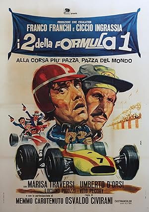"i 2 DELLA FORMULA 1" Réalisé par Osvaldi CIVIRANI en 1971 avec Franco FRANCHI, Ciccio INGRASSIA ...