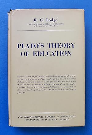 Plato's Theory of Education: With an Appendix on the Education of Women According to Plato, by So...