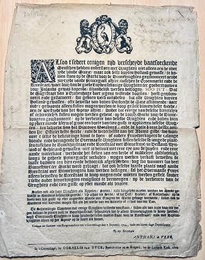 [Pamphlet, Publicatie, The Hague/Den Haag] Placaat over de verkoop van vruchten buiten Holland/ S...