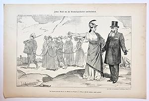 [Original lithograph/lithografie by Johan Braakensiek] John Bull en de Nederlandsche ambulance, 2...