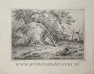 [Antique print, etching] The icehouse (de ijskelder), published 1809.