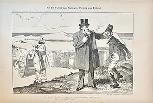 [Original lithograph/lithografie by Johan Braakensiek] Na het bezoek van Koningin Victoria aan Ie...