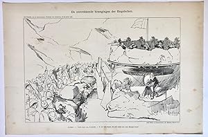 [Original lithograph/lithografie by Johan Braakensiek] De omtrekkende bewegingen der Engelschen, ...
