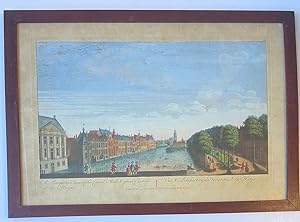 [Framed antique optical print, handcolored etching and engraving, optica prent in lijst] View of ...