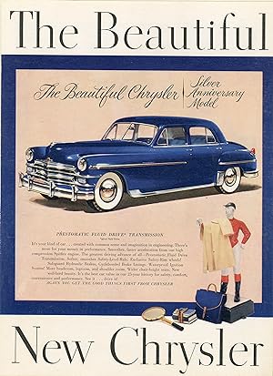 "NEW CHRYSLER" Annonce originale entoilée pour la presse américaine 1958