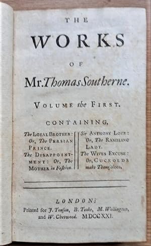 THE WORKS of Mr THOMAS SOUTHERNE (2 volumes)