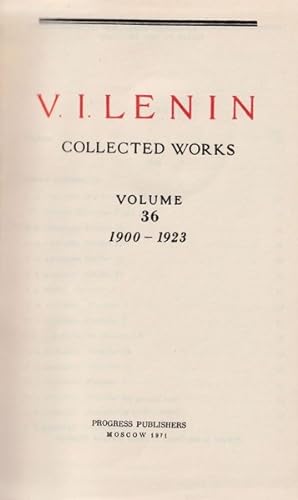 Lenin Collected Works: Volume 36, 1900- 1923