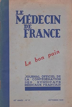 Le bon pain. Le médecin de France, sept. 1935
