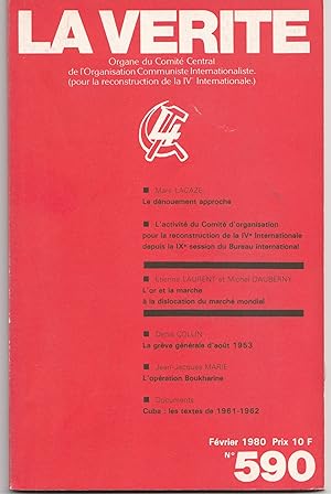 La vérité n° 590. Février 1980. Organe du comité central de l'Organisation communiste internation...