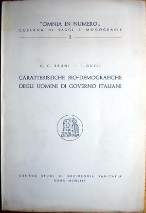 Caratteristiche bio-demografiche degli uomini di governo italiani.