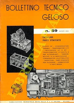 Bollettino tecnico Geloso n° 89. Catalogo parti staccate.