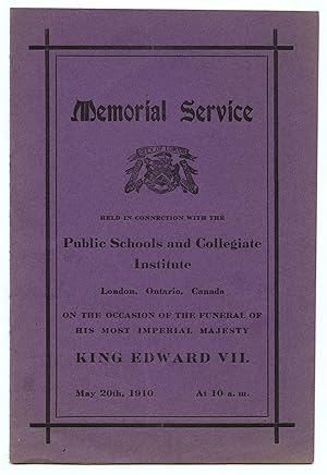 Memorial Service held in connection with Public Schools and Collegiate Institute London, Ontario,...