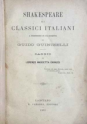 Shakespeare e i classici italiani a proposito di un sonetto di Guido Guinizelli