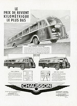 "CARS CHAUSSON" Annonce originale entoilée FRANCE ILLUSTRATION 1949