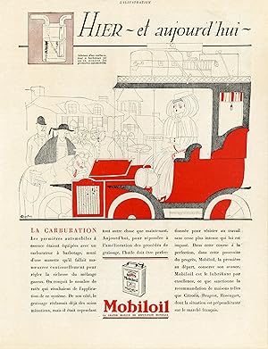 "MOBILOIL" Annonce originale entoilée L'ILLUSTRATION (années 20)
