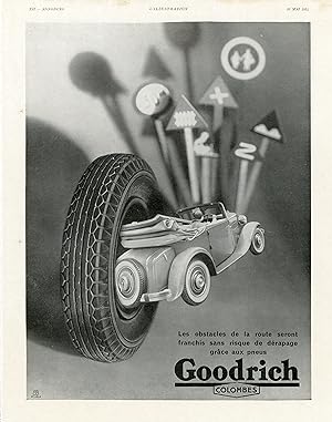 "GOODRICH" Annonce originale entoilée L'ILLUSTRATION 26/5/1934