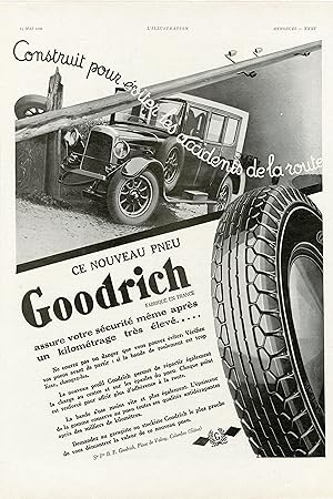 "GOODRICH" Annonce originale entoilée L'ILLUSTRATION 14/5/1932