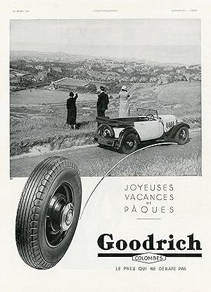 "GOODRICH" Annonce originale entoilée L'ILLUSTRATION 31/3/1934