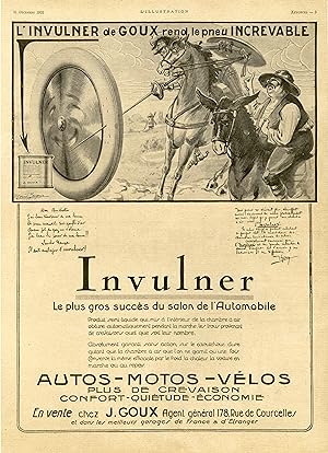 "L'INVULNER de GOUX" (DON QUICHOTTE) Annonce originale entoilée illustrée par Louis JACQUE et par...