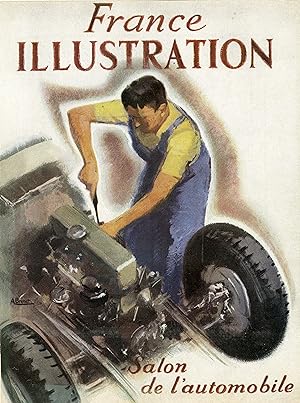 "SALON DE L'AUTOMOBILE"Couverture originale entoilée FRANCE ILLUSTRATION fin 40 par A. BRENET