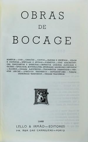 OBRAS DE BOCAGE.