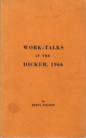 WORK TALKS AT THE DICKER, 1966