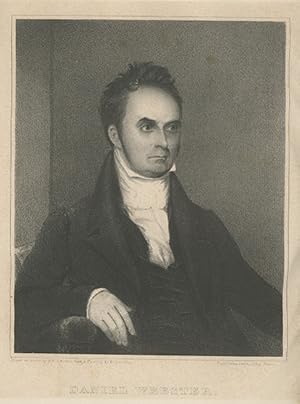 Lithographed portrait of Daniel Webster after the oil portrait by Chester Harding