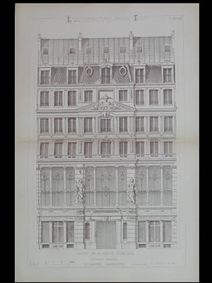 L'ARCHITECTURE POUR TOUS n°34 1879 - PARIS, 11 BOULEVARD MAGENTA - GRAVURES - JULES Gauché, HOPIT...