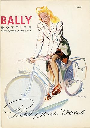 "BALLY BOTTIER" Annonce originale entoilée publiée dans PLAIRE en 1945 et illustrée par BRENOT