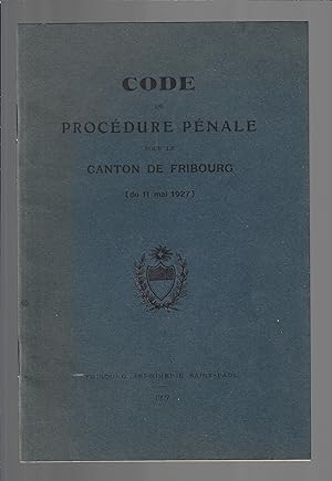 Code de procédure pénale pour le canton de Fribourg
