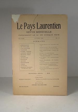 Le Pays Laurentien. Revue mensuelle. 1ère année, no. 10 : Octobre 1916
