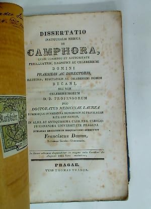 Dissertatio Inauguralis Medica de Camphora.